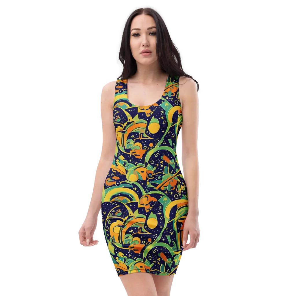 Jungle Voltage on Bodycon Dress — Front