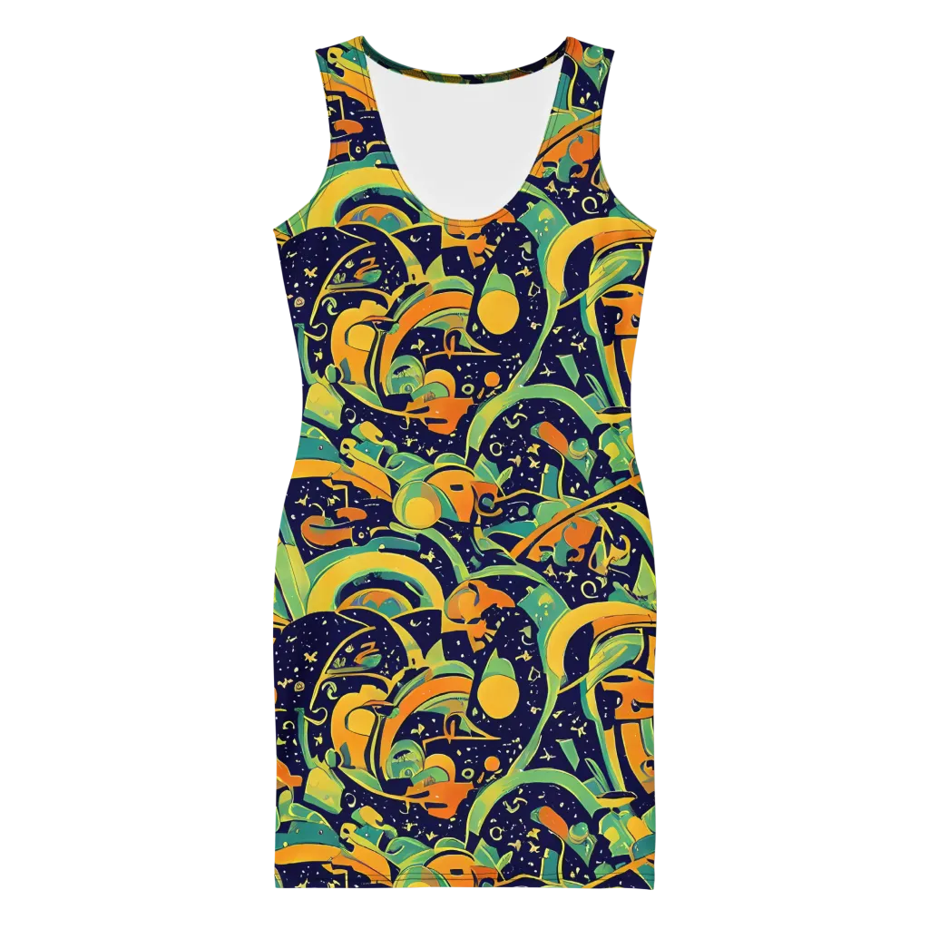 Jungle Voltage on Bodycon Dress — Front