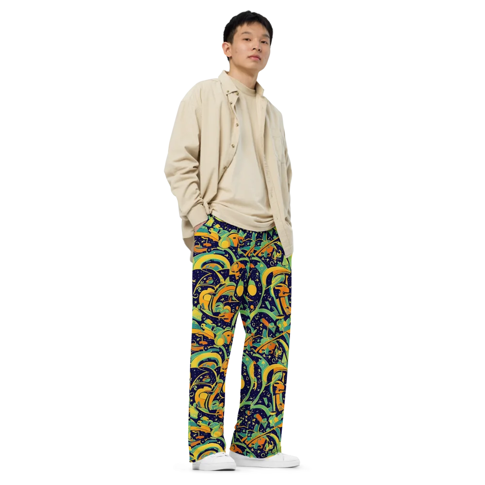 Jungle Voltage on Wide-Leg Pants — Right Front