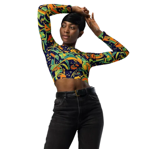 Jungle Voltage on a Long Sleeve Crop Top