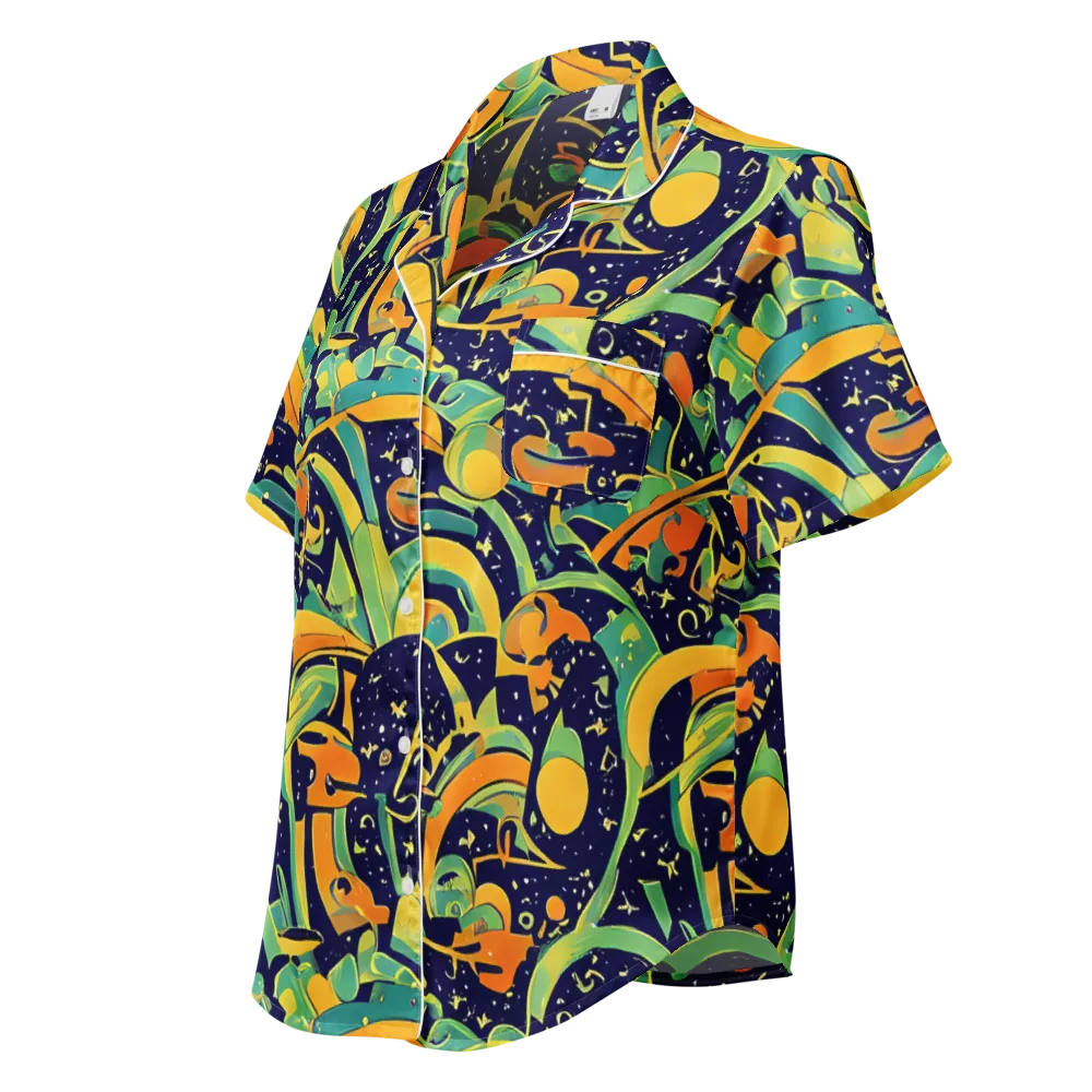 Jungle Voltage on Women's Short Sleeve Pajama Top — Left Front