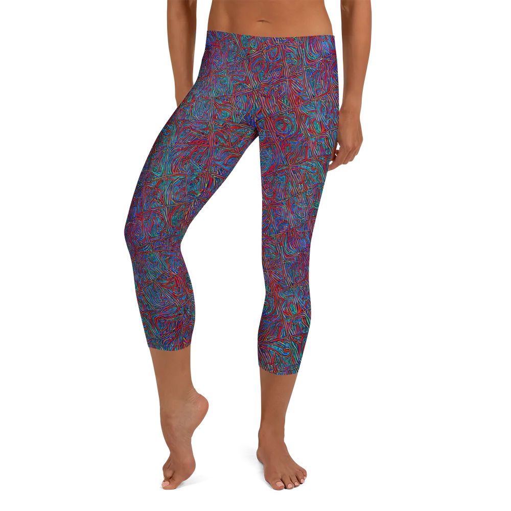 Kinetic Mosaic on Capri Leggings — Front