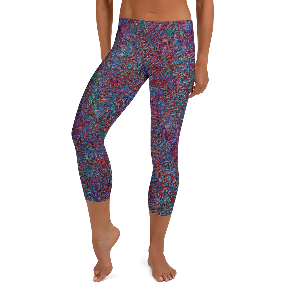 Kinetic Mosaic on Capri Leggings — Front