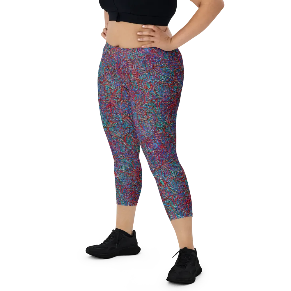 Kinetic Mosaic on Capri Leggings — Front