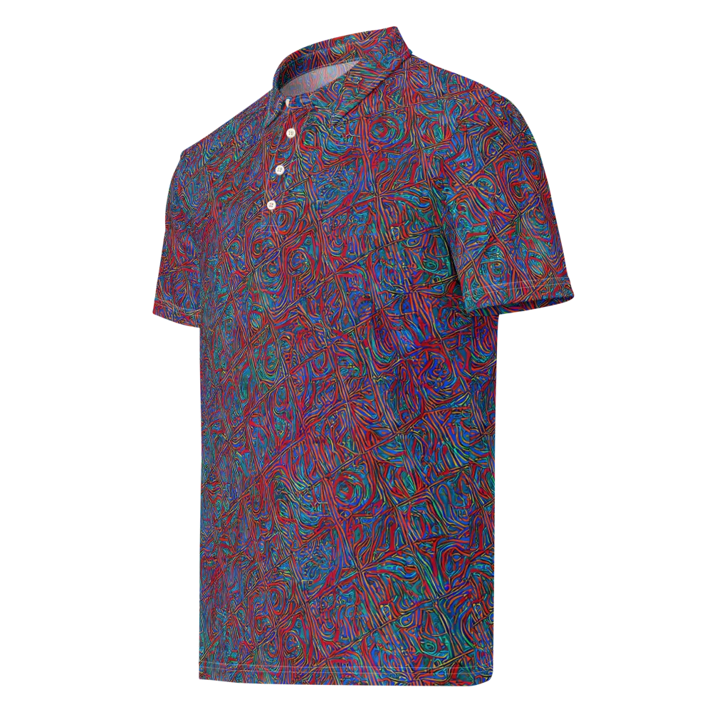 Kinetic Mosaic on Men's Slim Fit Polo Shirt — Left Front