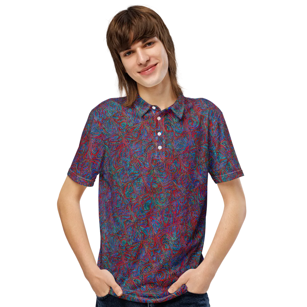 Kinetic Mosaic on Men's Slim Fit Polo Shirt — Front