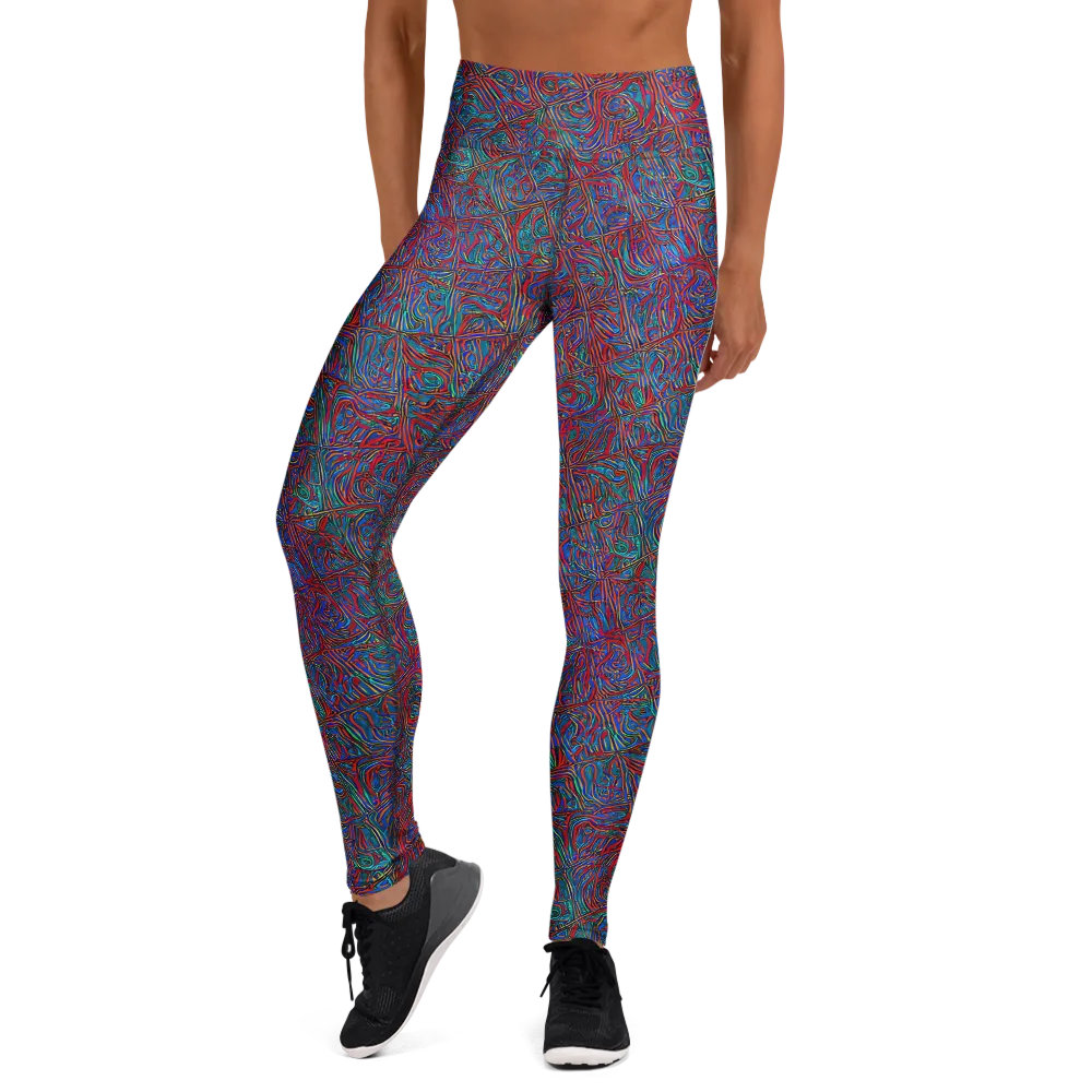 Kinetic Mosaic on Yoga Leggings — Front