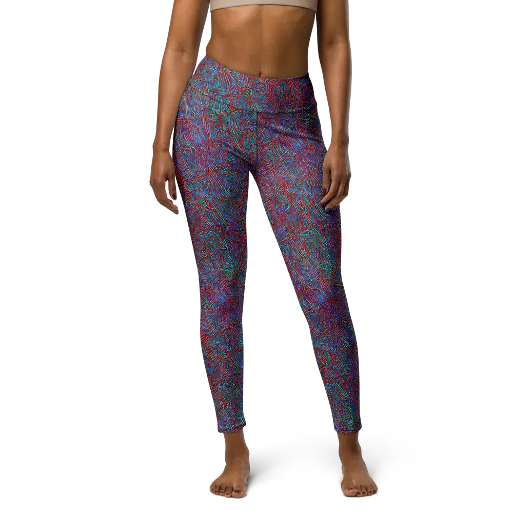 Kinetic Mosaic on Yoga Leggings — Front