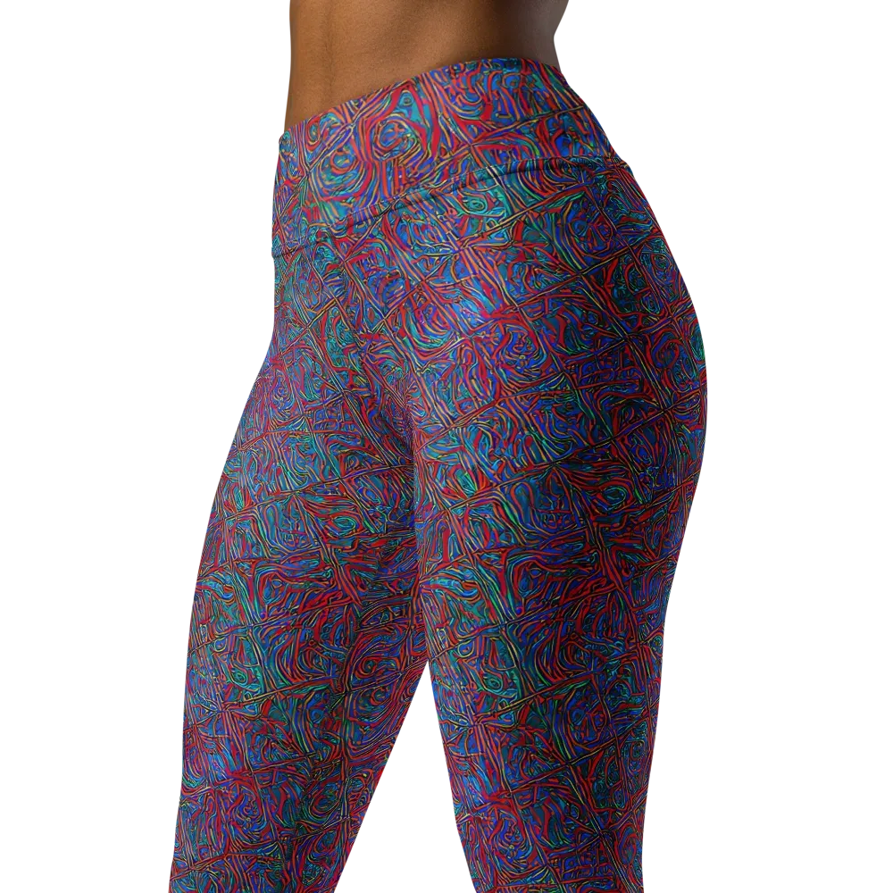 Kinetic Mosaic on Yoga Leggings — Left Front