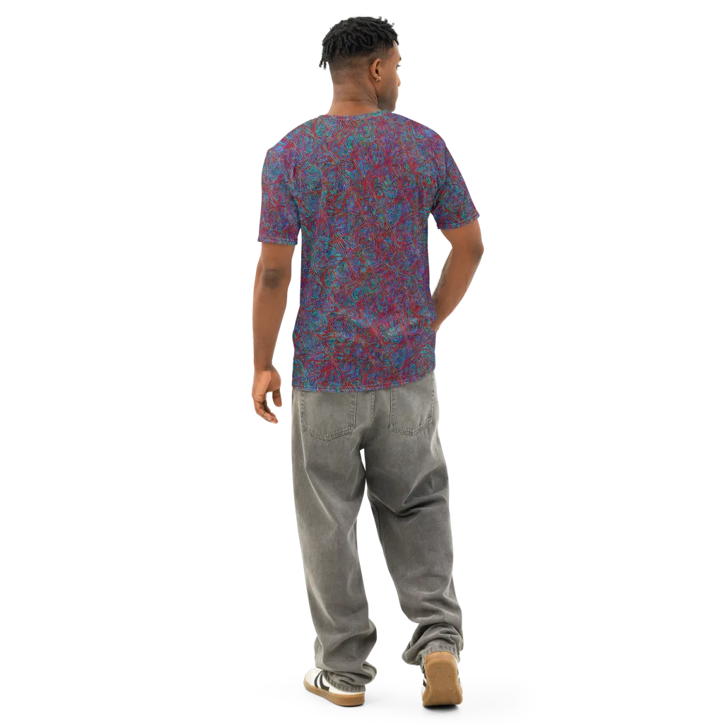 Kinetic Mosaic on Men's Cotton Crew Neck T-Shirt — Back