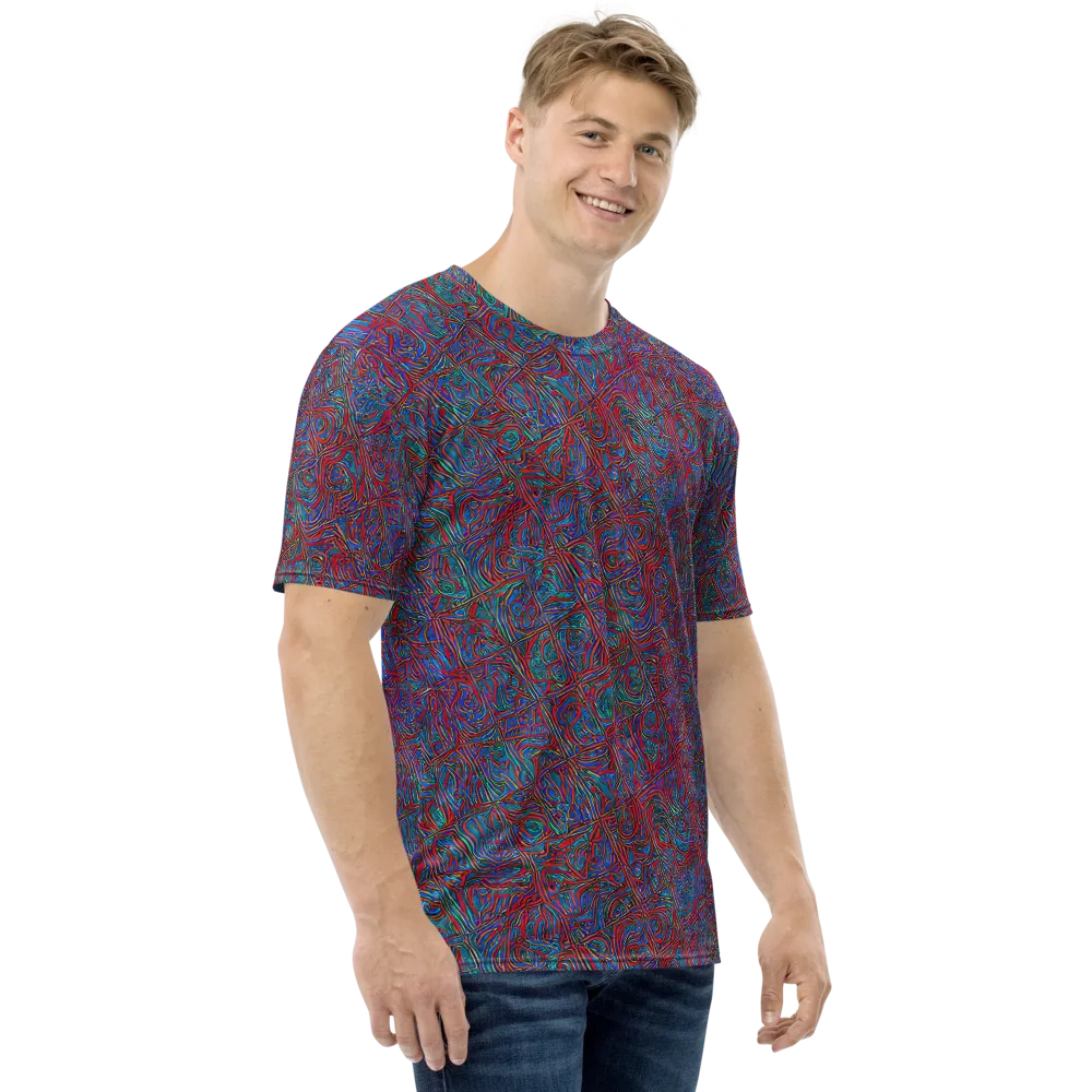 Kinetic Mosaic on Men's Crew Neck T-Shirt — Right