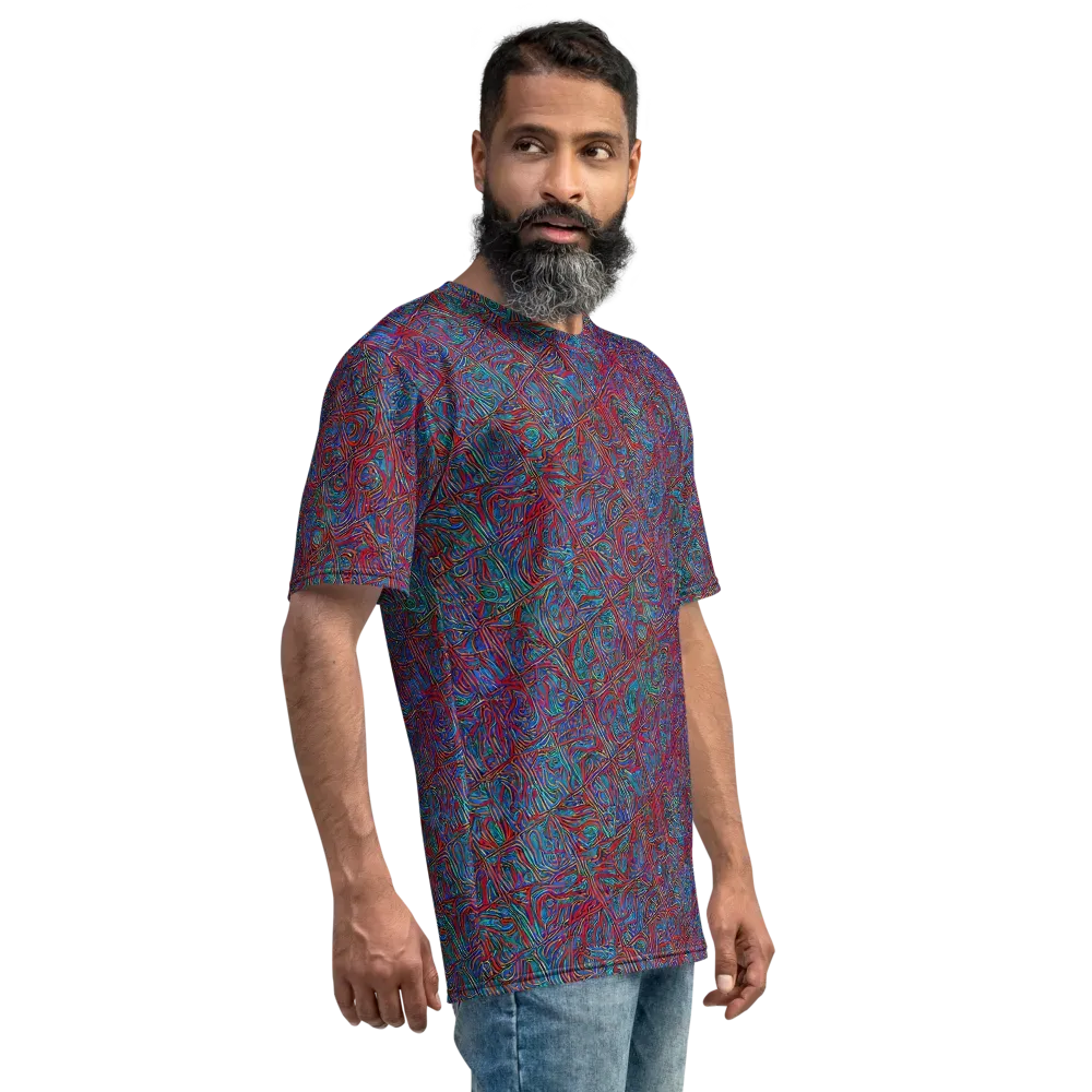 Kinetic Mosaic on Men's Crew Neck T-Shirt — Right