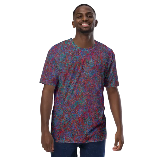 Kinetic Mosaic on a Men's Crew Neck T-Shirt