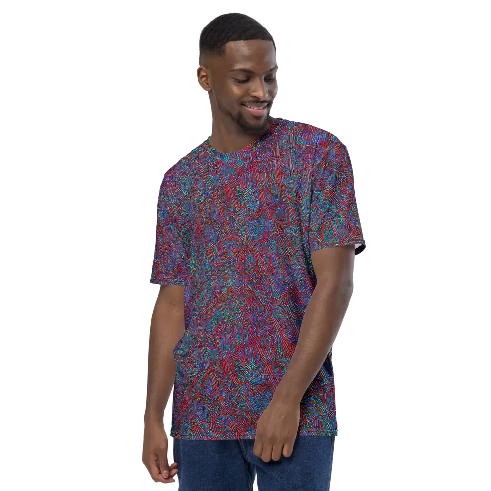 Kinetic Mosaic on Men's Crew Neck T-Shirt — Left
