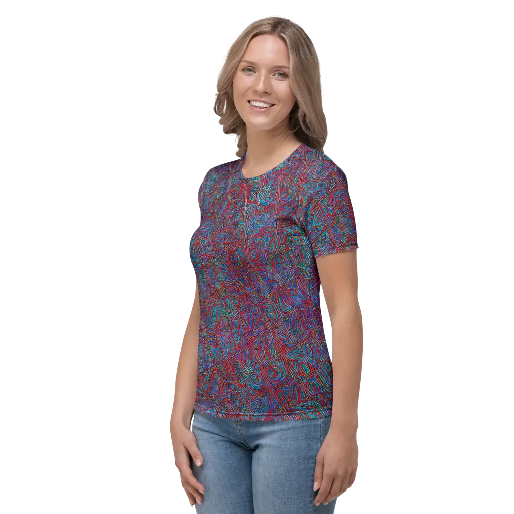 Kinetic Mosaic on Women's Crew Neck T-Shirt — Left