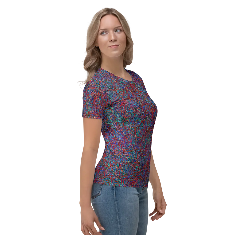 Kinetic Mosaic on Women's Crew Neck T-Shirt — Right