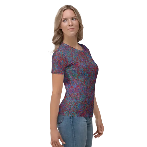 Kinetic Mosaic on a Women's Crew Neck T-Shirt