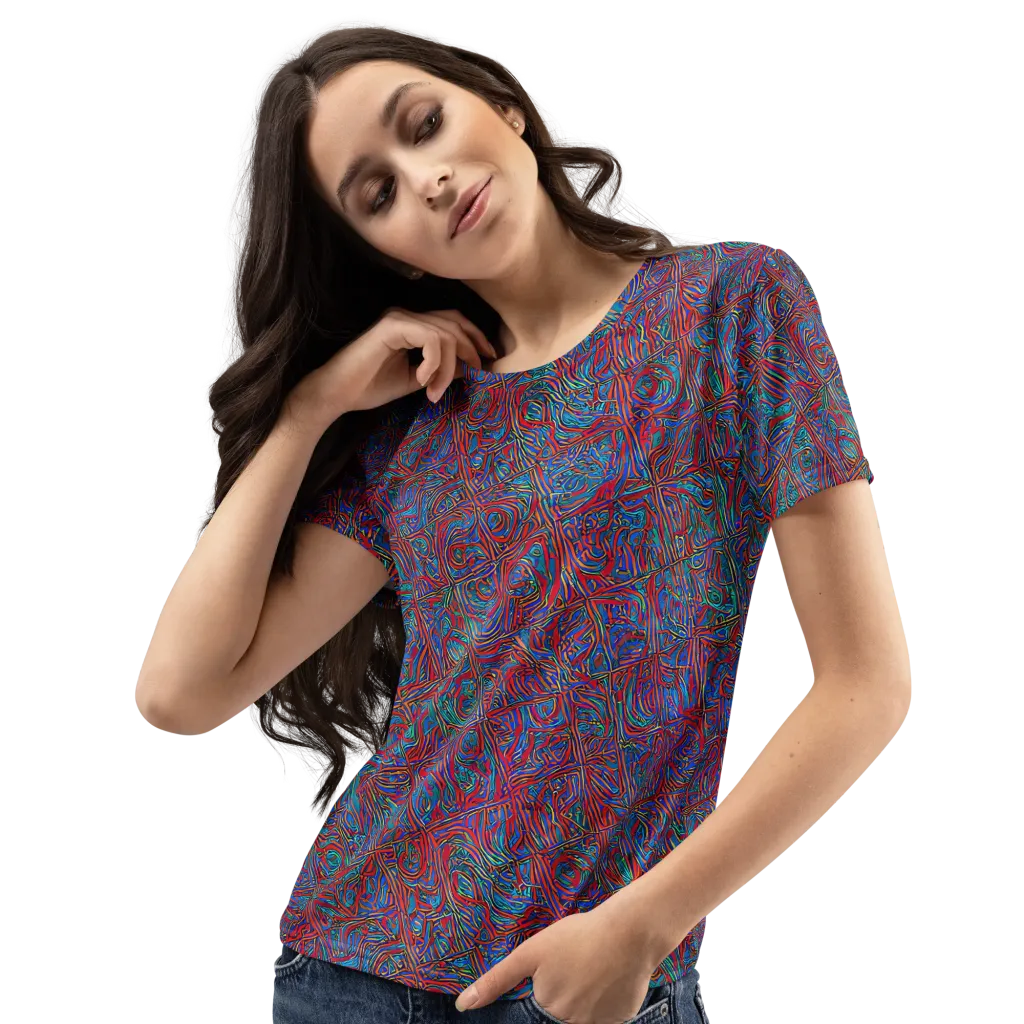 Kinetic Mosaic on Women's Crew Neck T-Shirt — Left Front
