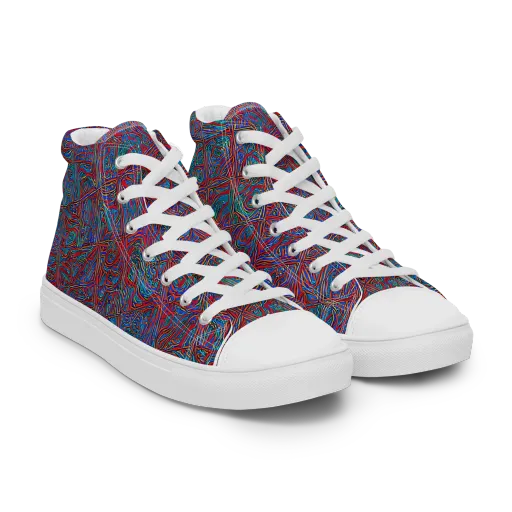 Kinetic Mosaic on a Women's High Top Canvas Shoes