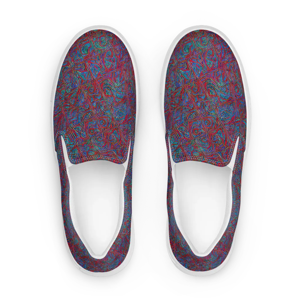 Kinetic Mosaic on Men's Slip-On Canvas Shoes — Front