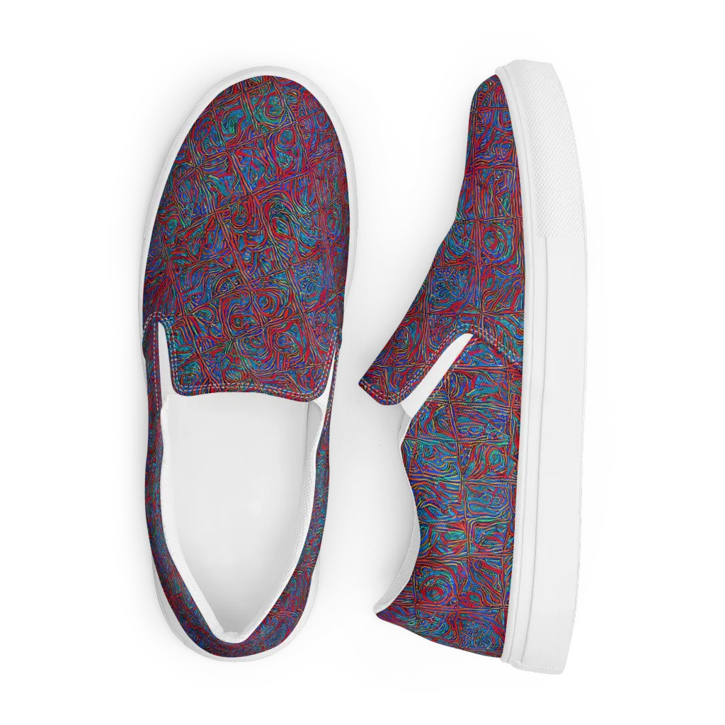Kinetic Mosaic on Men's Slip-On Canvas Shoes — Front
