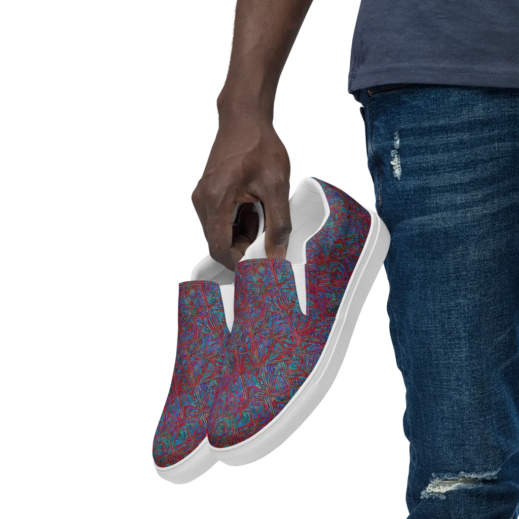 Kinetic Mosaic on Men's Slip-On Canvas Shoes — Left Front