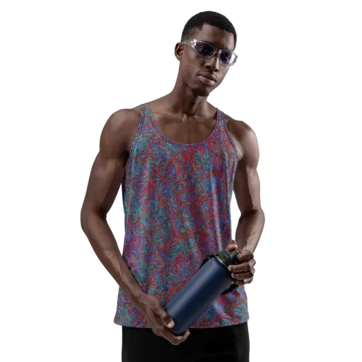 Kinetic Mosaic on a Men's Tank Top