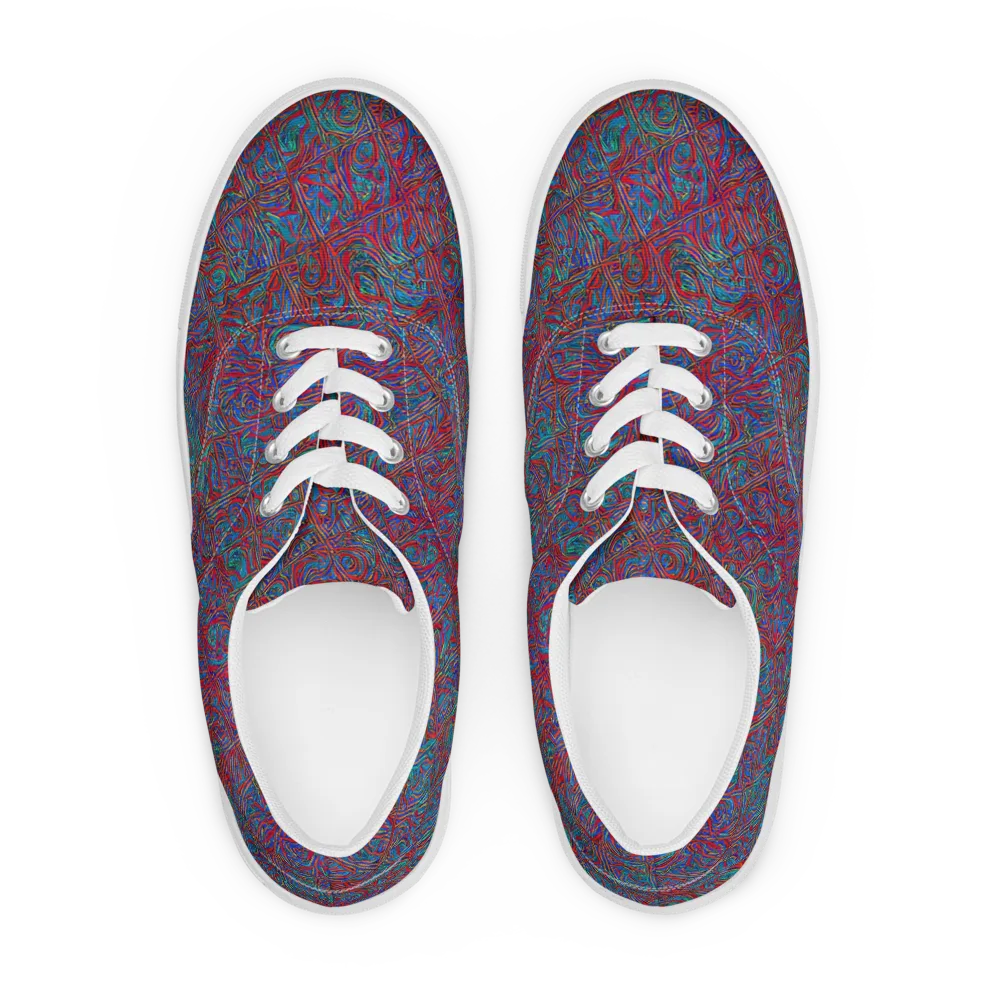 Kinetic Mosaic on Men's Lace-Up Canvas Shoes — Front
