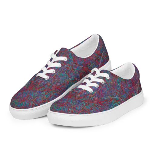 Kinetic Mosaic on a Men's Lace-Up Canvas Shoes