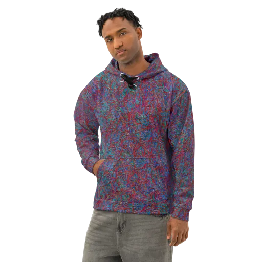 Kinetic Mosaic on a Cotton Hoodie