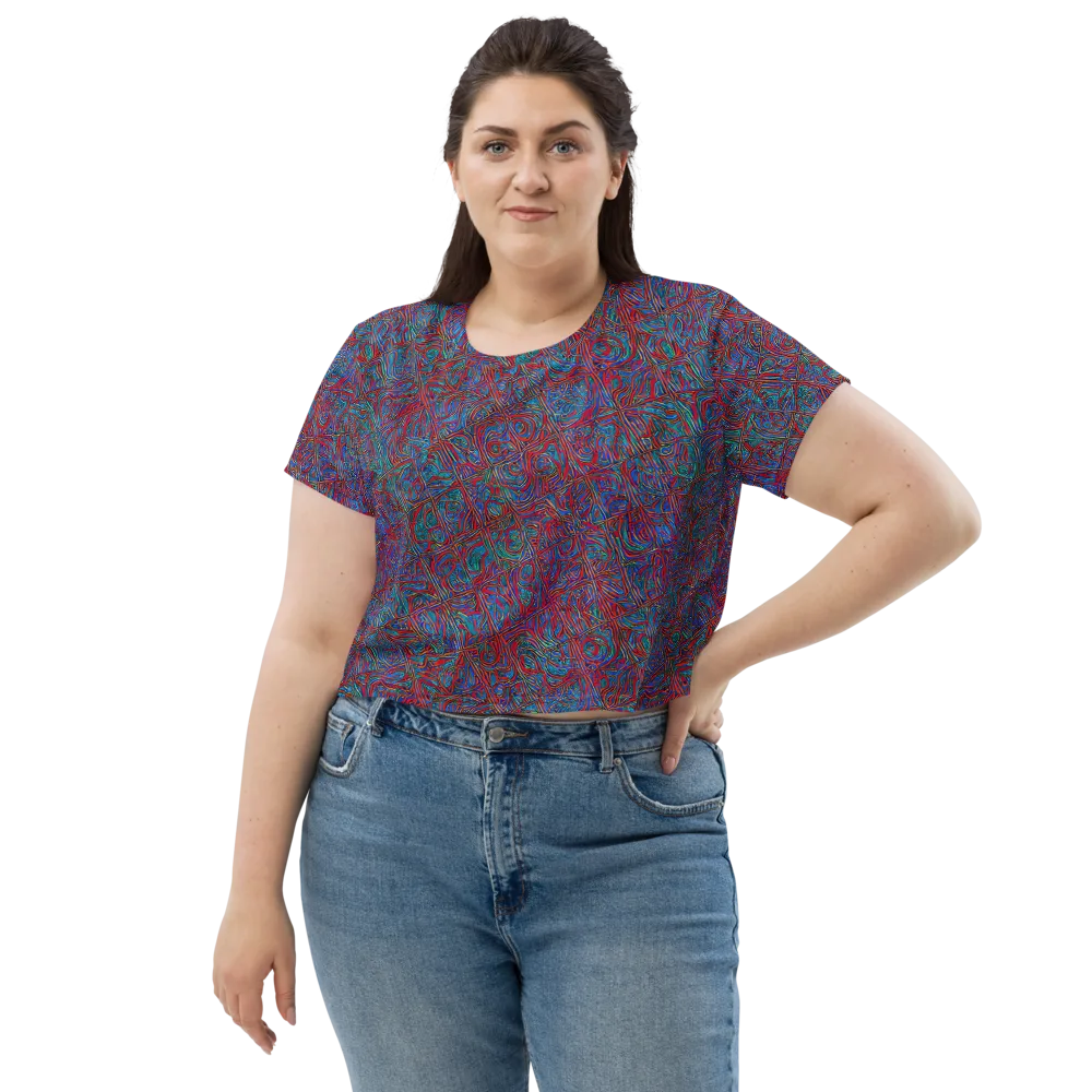 Kinetic Mosaic on Crop Tee — Front