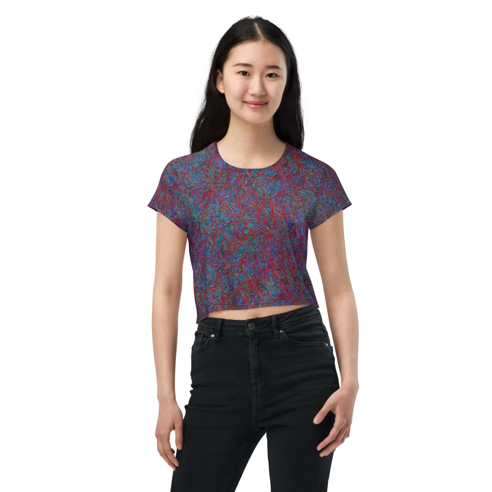 Kinetic Mosaic on Crop Tee — Front