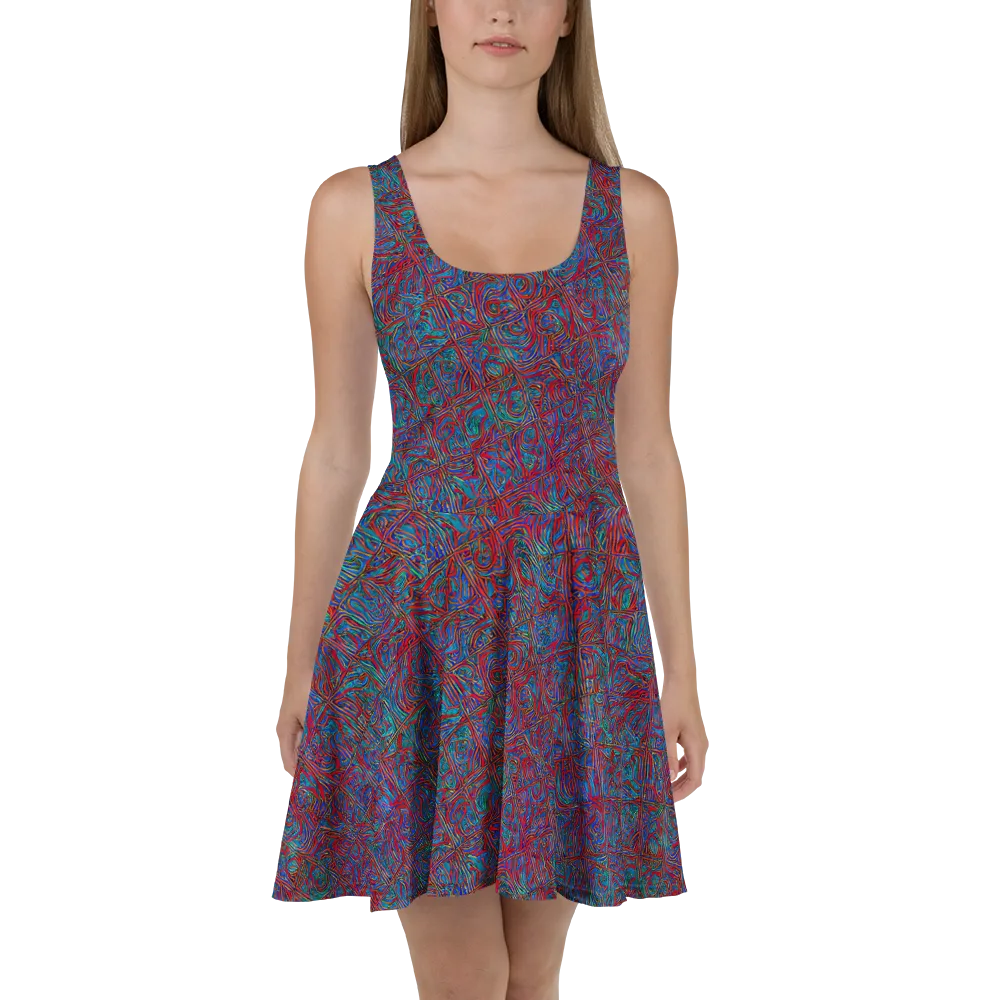Kinetic Mosaic on Skater Dress — Front