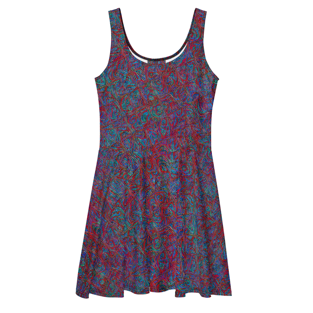 Kinetic Mosaic on Skater Dress — Front