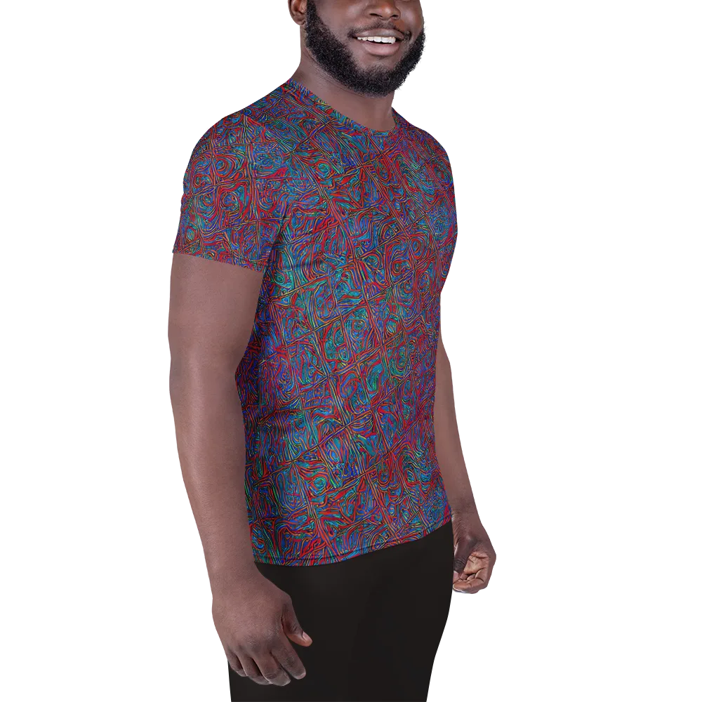 Kinetic Mosaic on Men's Athletic T-Shirt — Right