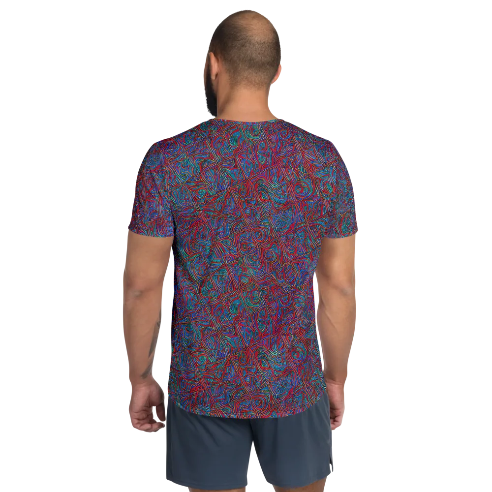 Kinetic Mosaic on Men's Athletic T-Shirt — Back