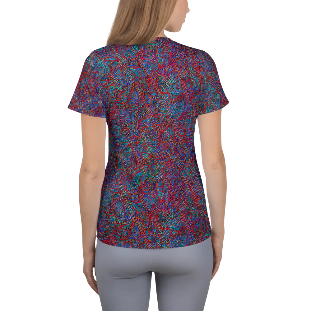 Kinetic Mosaic on Women's Athletic T-Shirt — Back