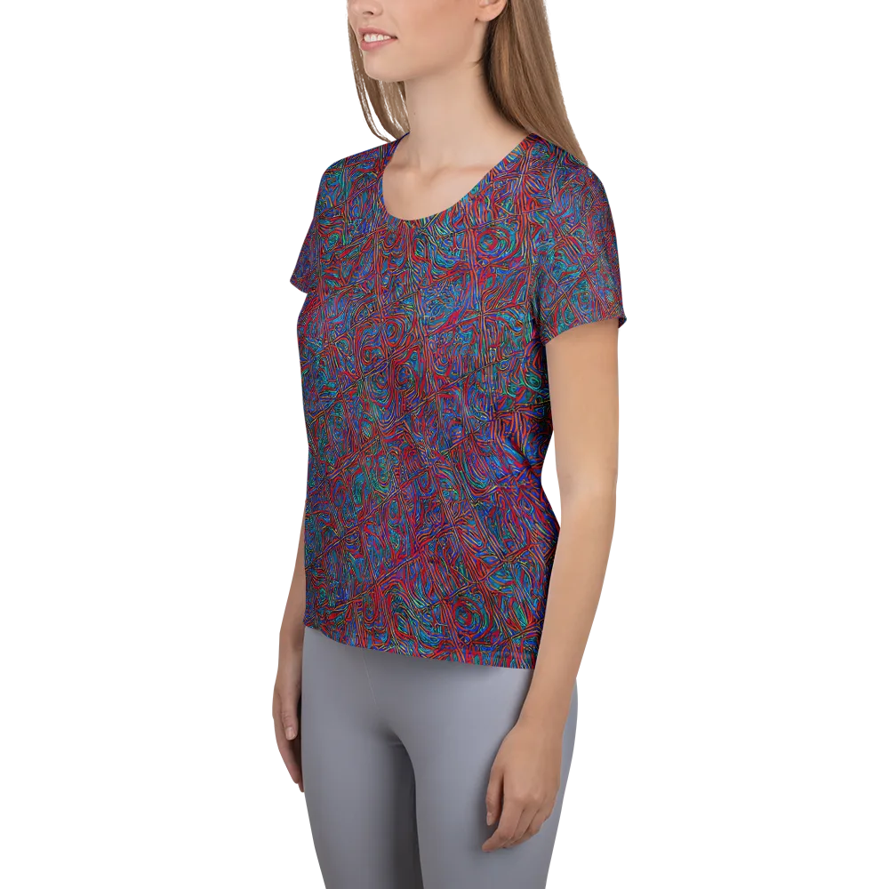 Kinetic Mosaic on Women's Athletic T-Shirt — Left