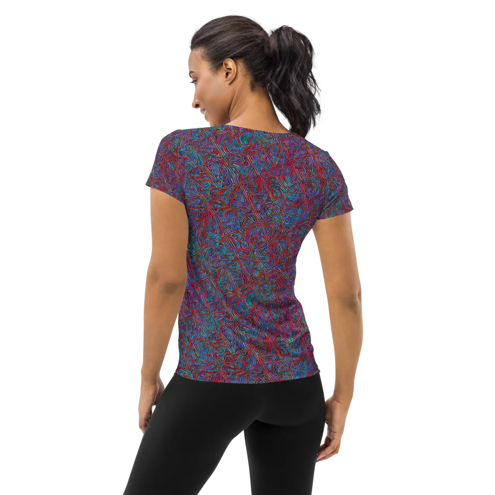 Kinetic Mosaic on Women's Athletic T-Shirt — Back