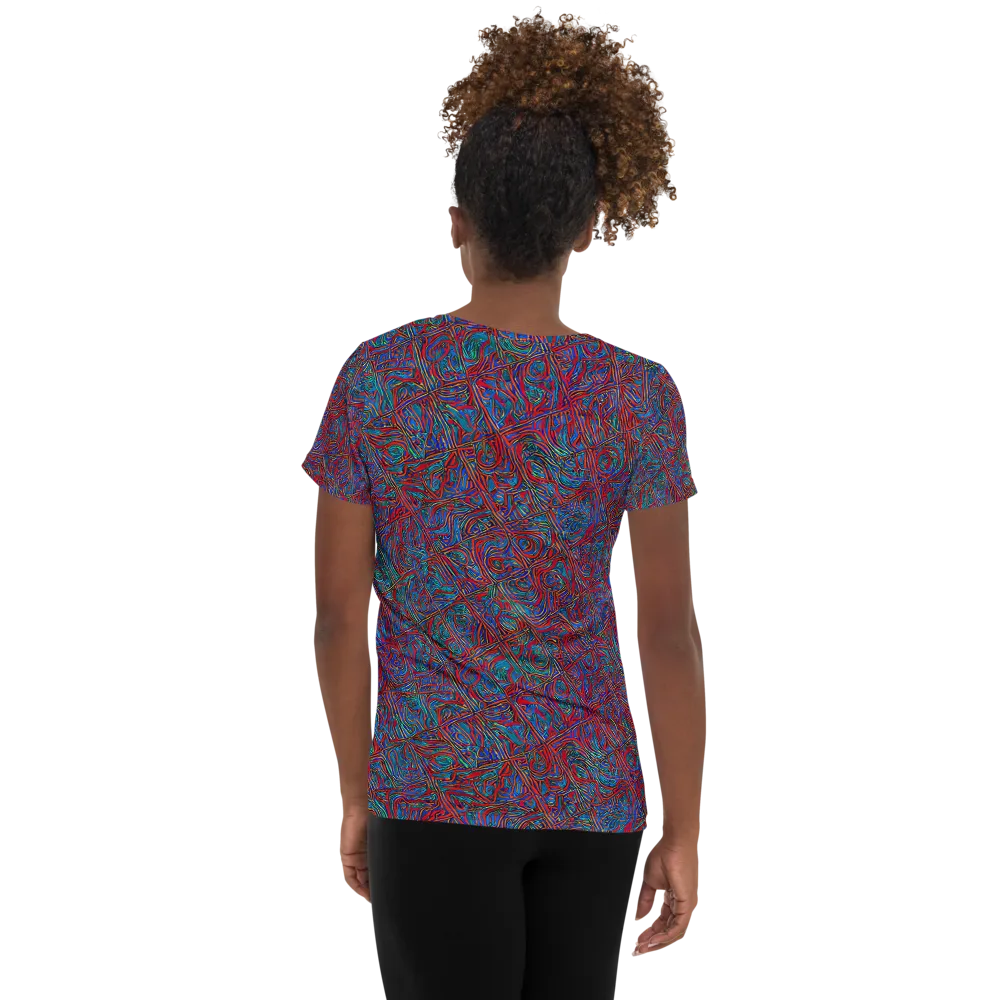 Kinetic Mosaic on Women's Athletic T-Shirt — Back