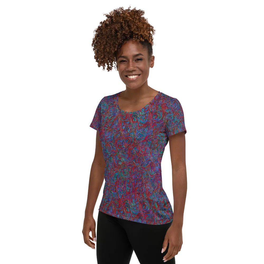 Kinetic Mosaic on Women's Athletic T-Shirt — Left