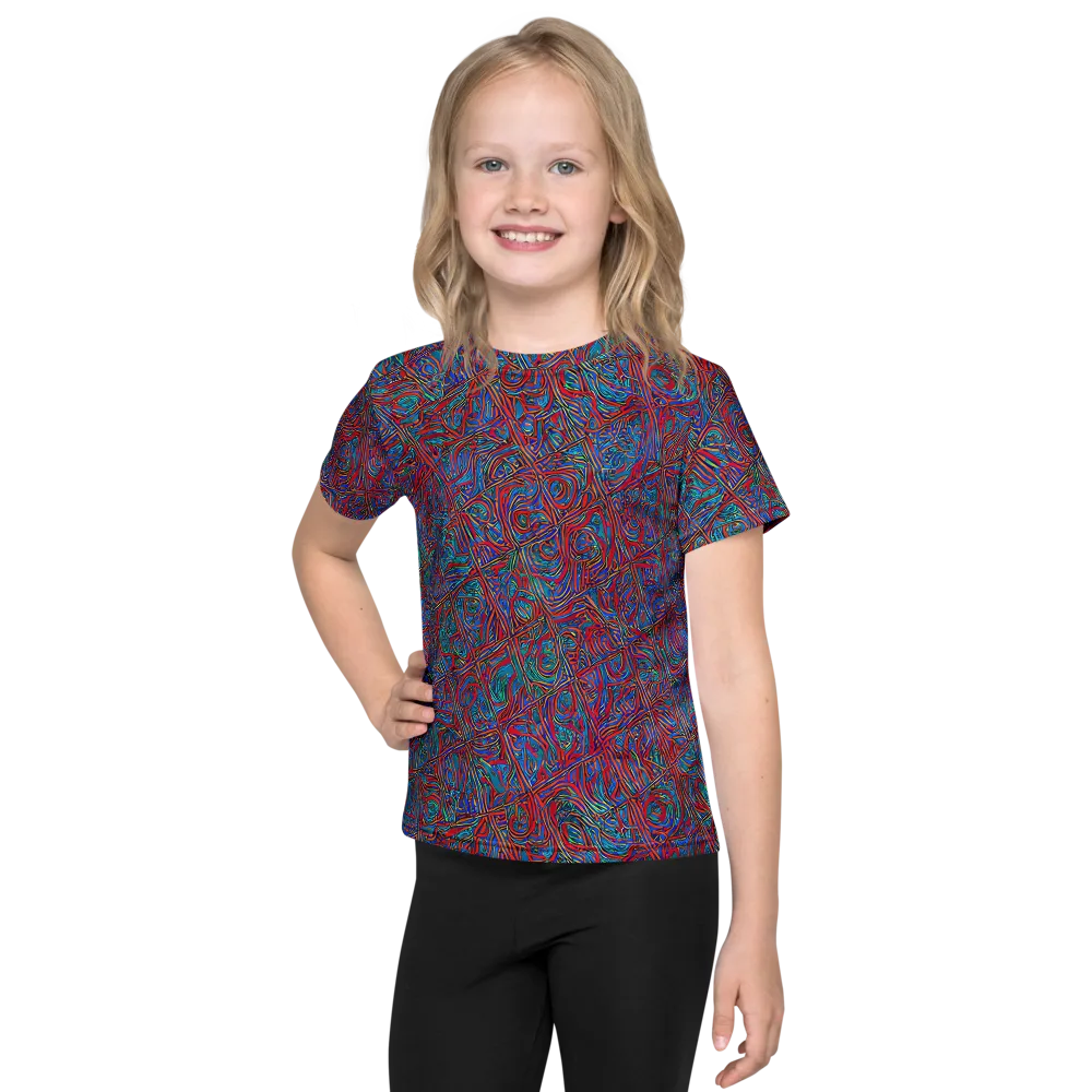 Kinetic Mosaic on Kids Crew Neck T-Shirt — Front