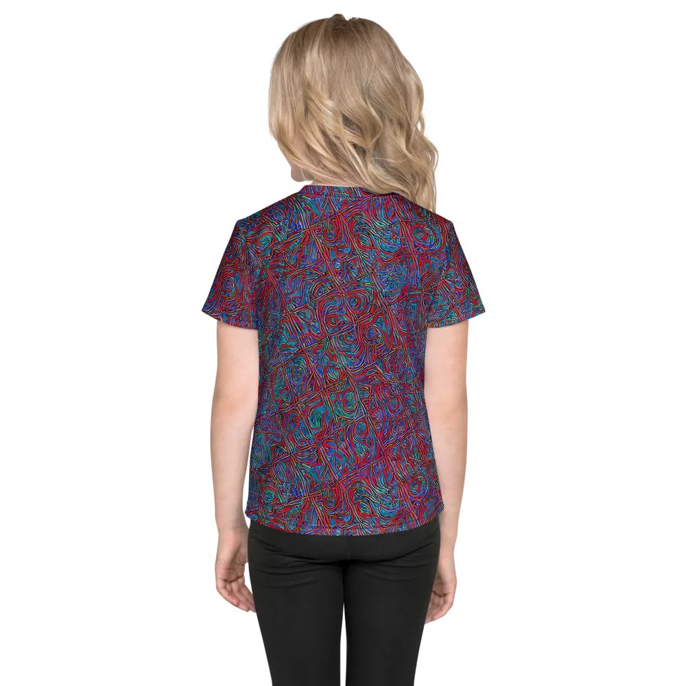 Kinetic Mosaic on Kids Crew Neck T-Shirt — Back