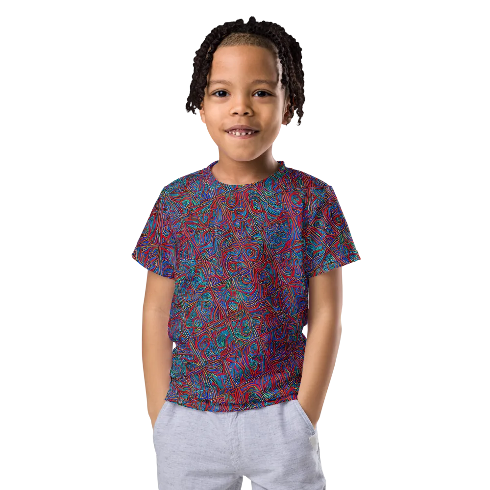 Kinetic Mosaic on Kids Crew Neck T-Shirt — Front