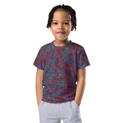 Kinetic Mosaic on a Kids Crew Neck T-Shirt