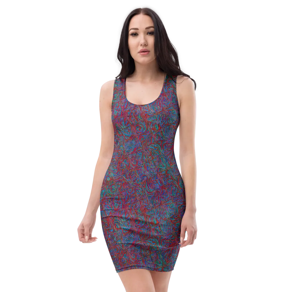 Kinetic Mosaic on Bodycon Dress — Front