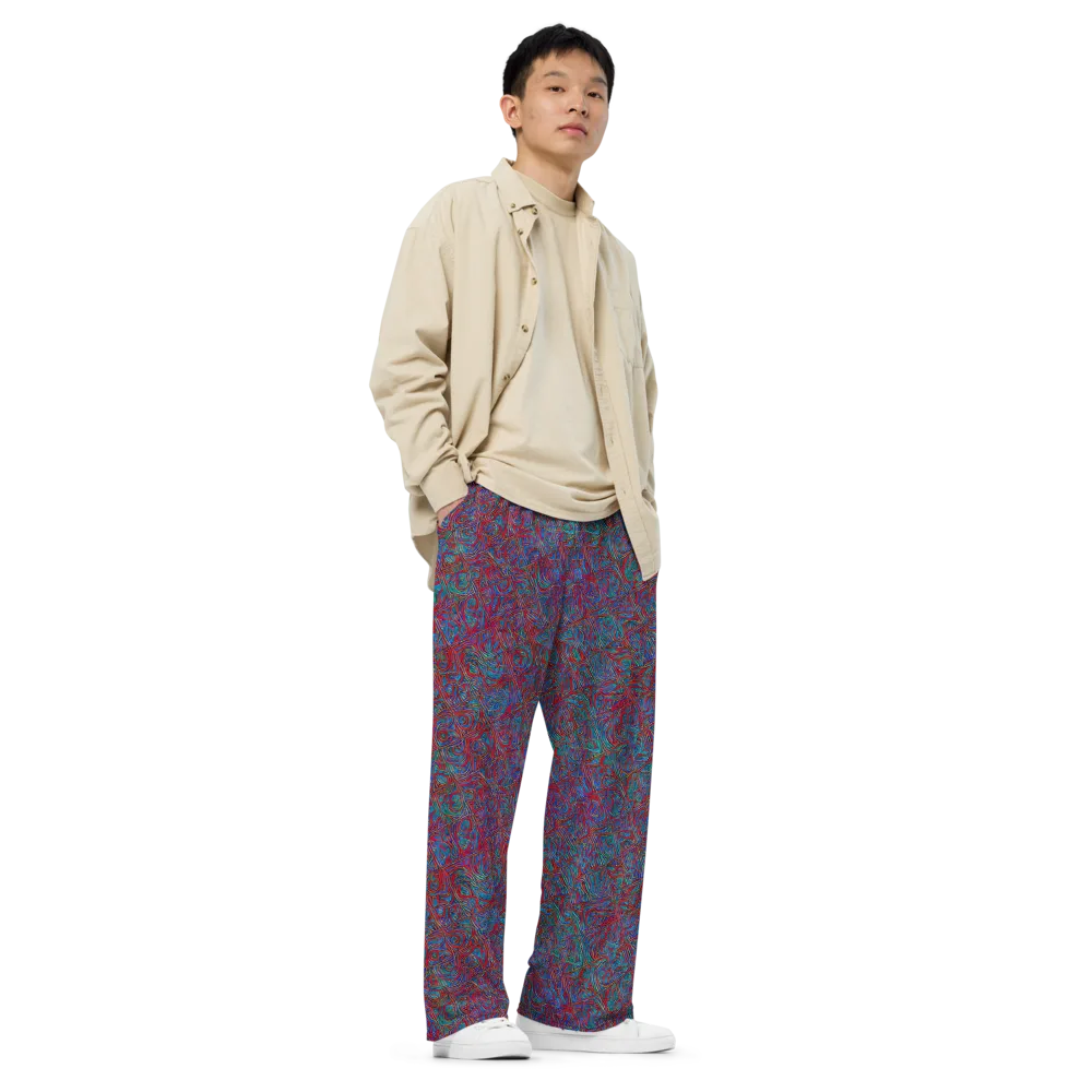 Kinetic Mosaic on Wide-Leg Pants — Right Front