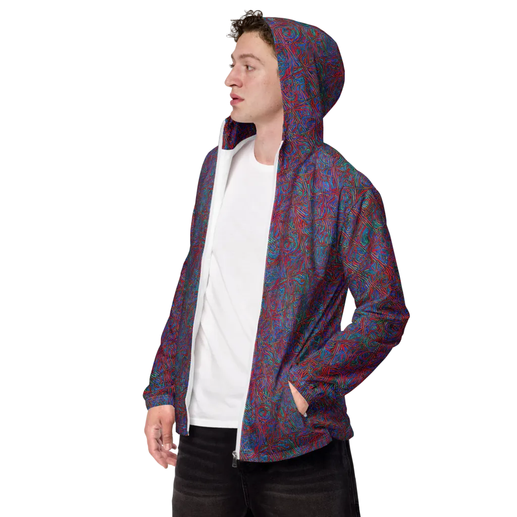 Kinetic Mosaic on Men's Windbreaker — Left Front