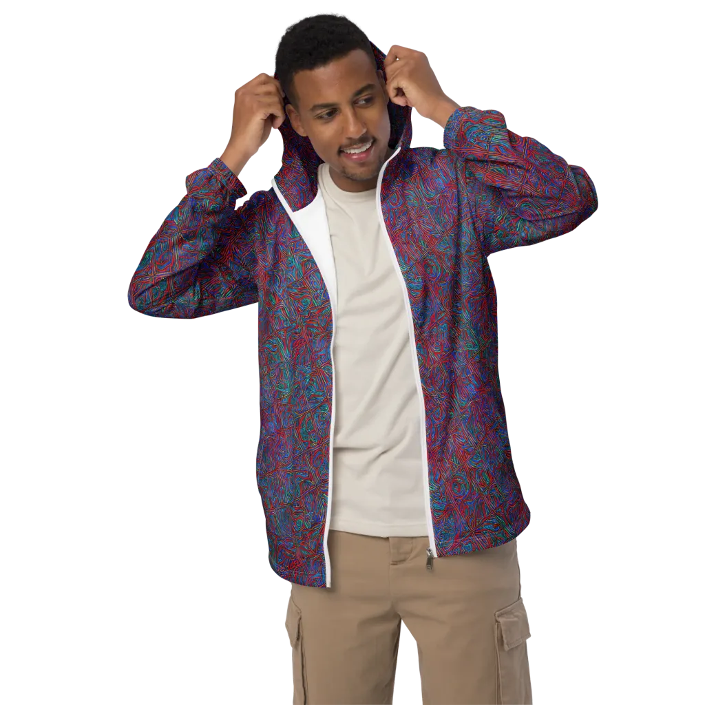 Kinetic Mosaic on Men's Windbreaker — Front