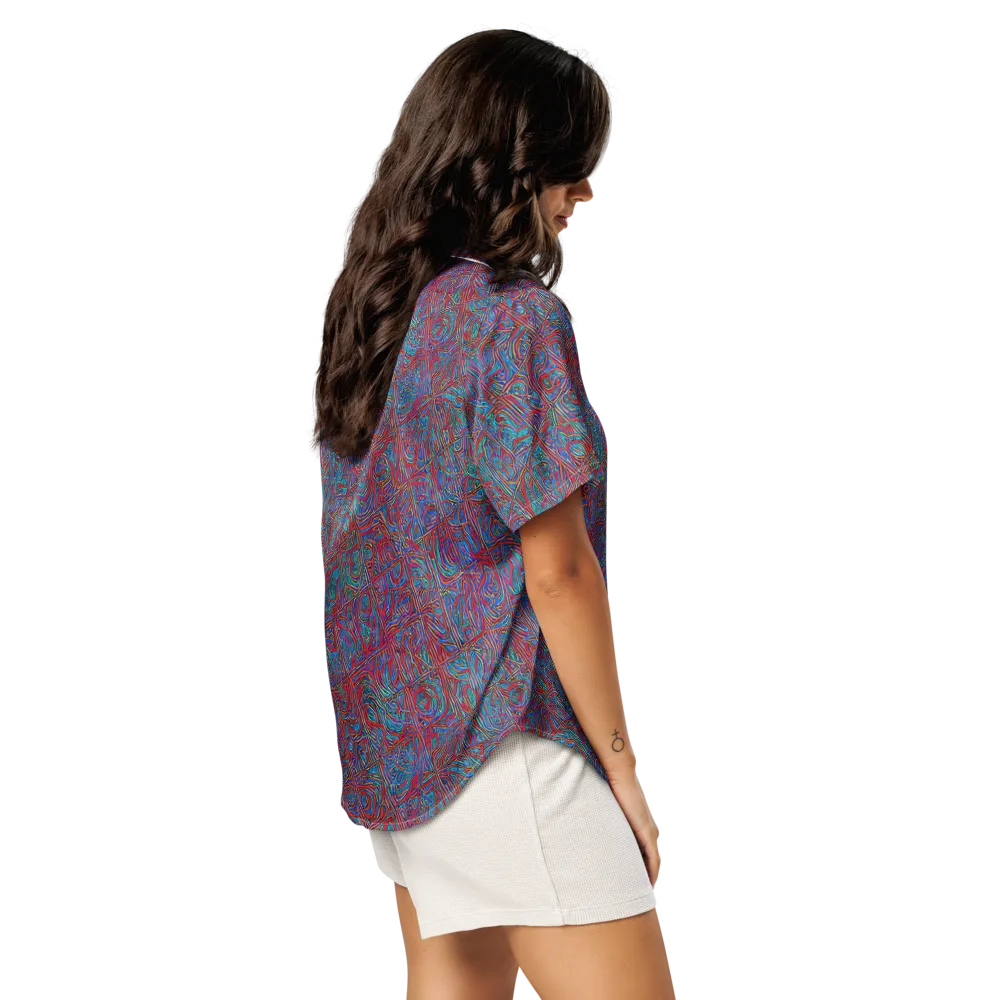 Kinetic Mosaic on Women's Short Sleeve Pajama Top — Right Back